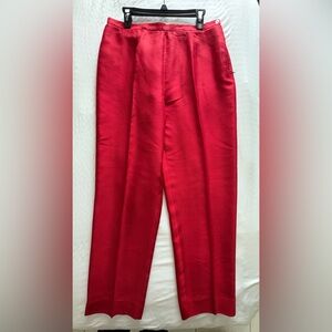 Josephine Chaus women’s Bold Red 100% silk Dress Pants